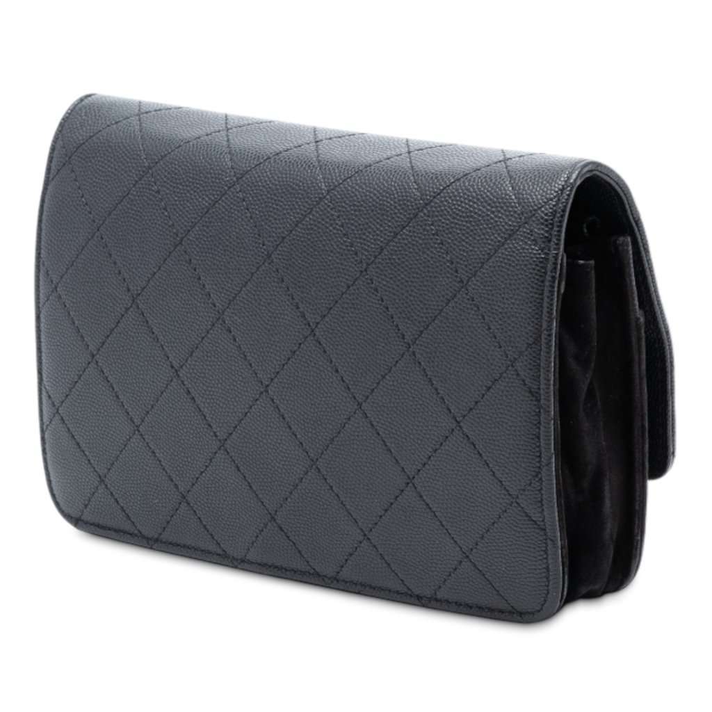 Chanel Stitched Caviar and Suede Lady Coco Wallet On Chain Black Leather Very good condition - Back View