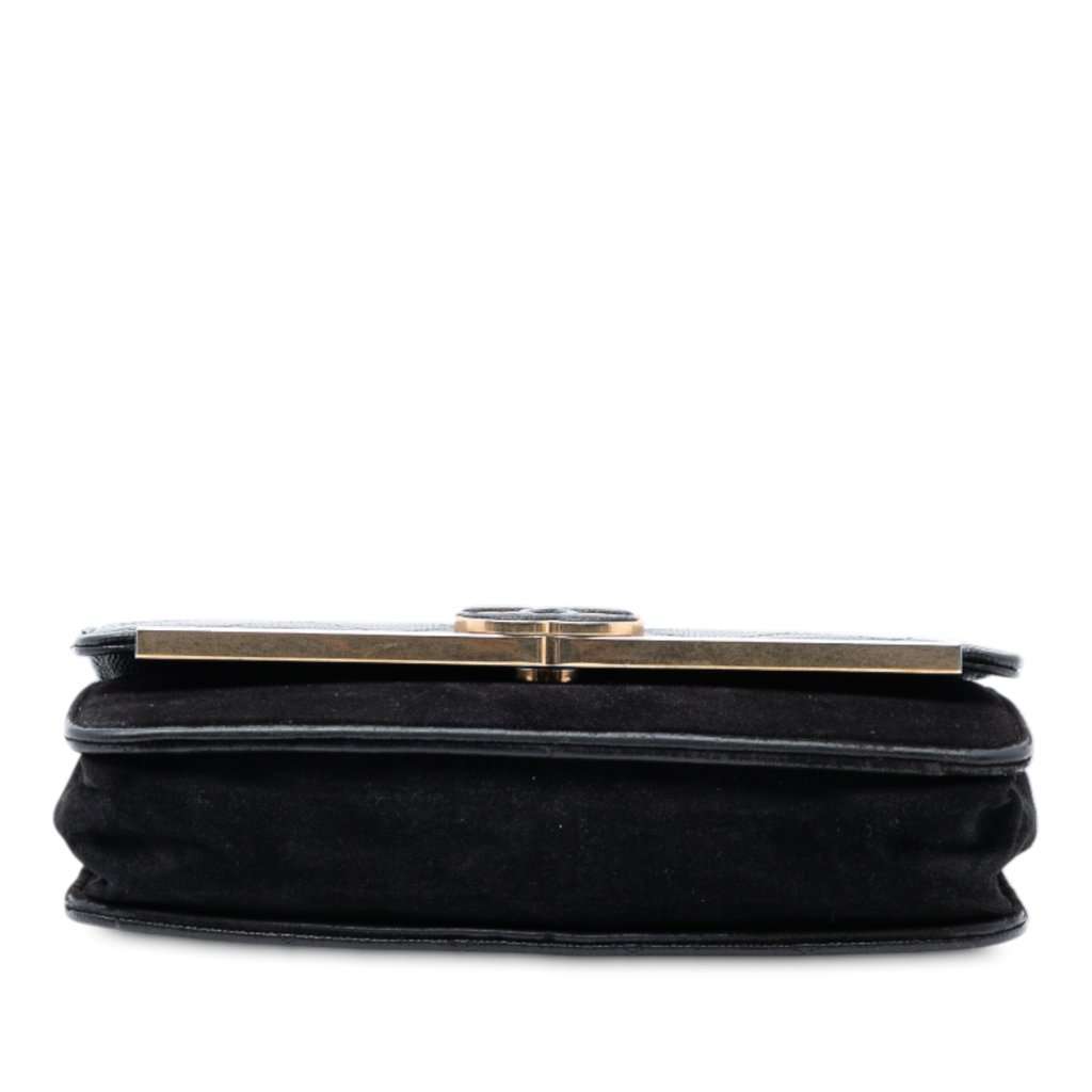 Chanel Stitched Caviar and Suede Lady Coco Wallet On Chain Black Leather Very good condition - Inside View