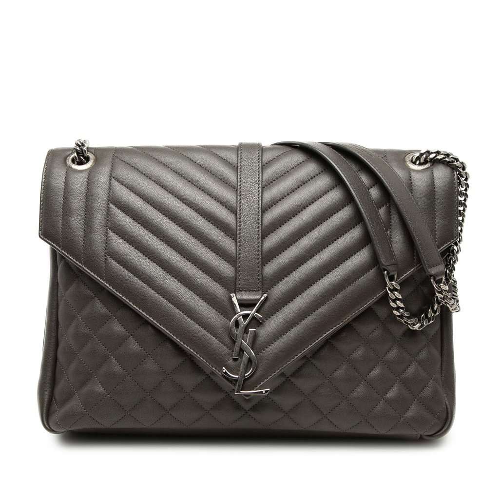 Saint Laurent Large Triquilt Sheepskin Monogram College Bag Other Leather Very good condition - Front View