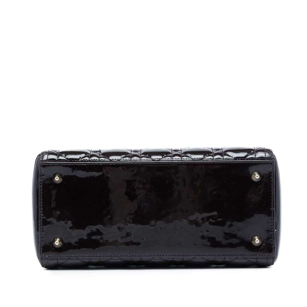 Dior Medium Patent Cannage Lady Dior Purple Leather Very good condition - Inside View