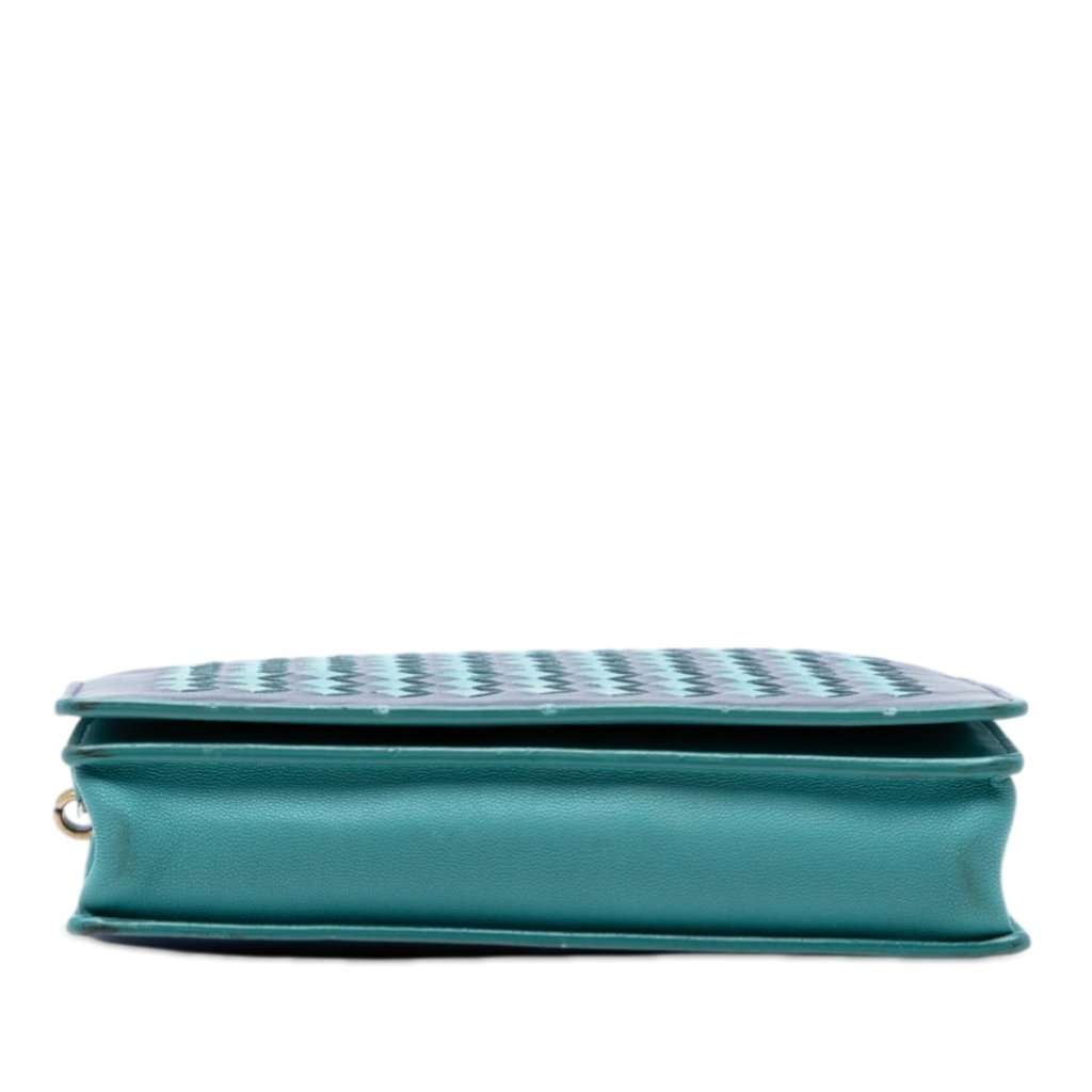 Bottega Veneta Nappa Intrecciato Wallet on Chain Blue Leather Very good condition - Inside View