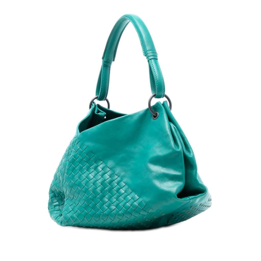 Bottega Veneta Nappa Intrecciato Aquilone Fortune Cookie Hobo Blue Leather Very good condition - Back View