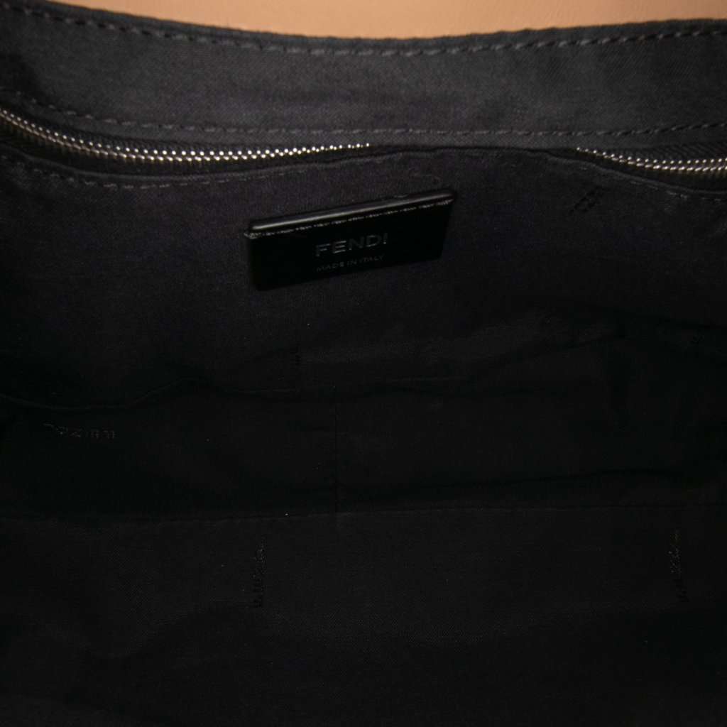 Fendi Large Zucca and Pequin Canvas Convertible Baguette Satchel Brown Very good condition - Model View