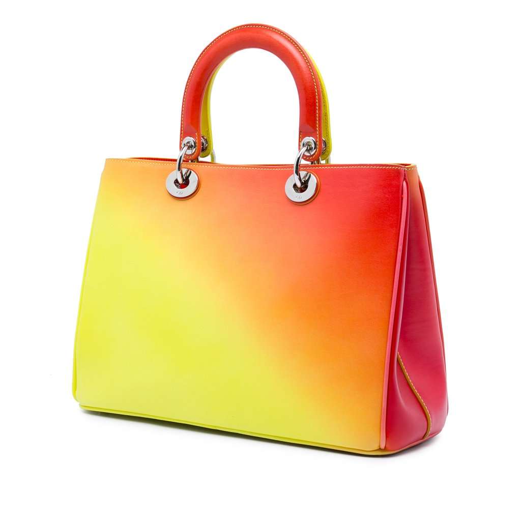 Dior Medium Gradient Calfskin Diorissimo Satchel Yellow Leather Very good - Back View