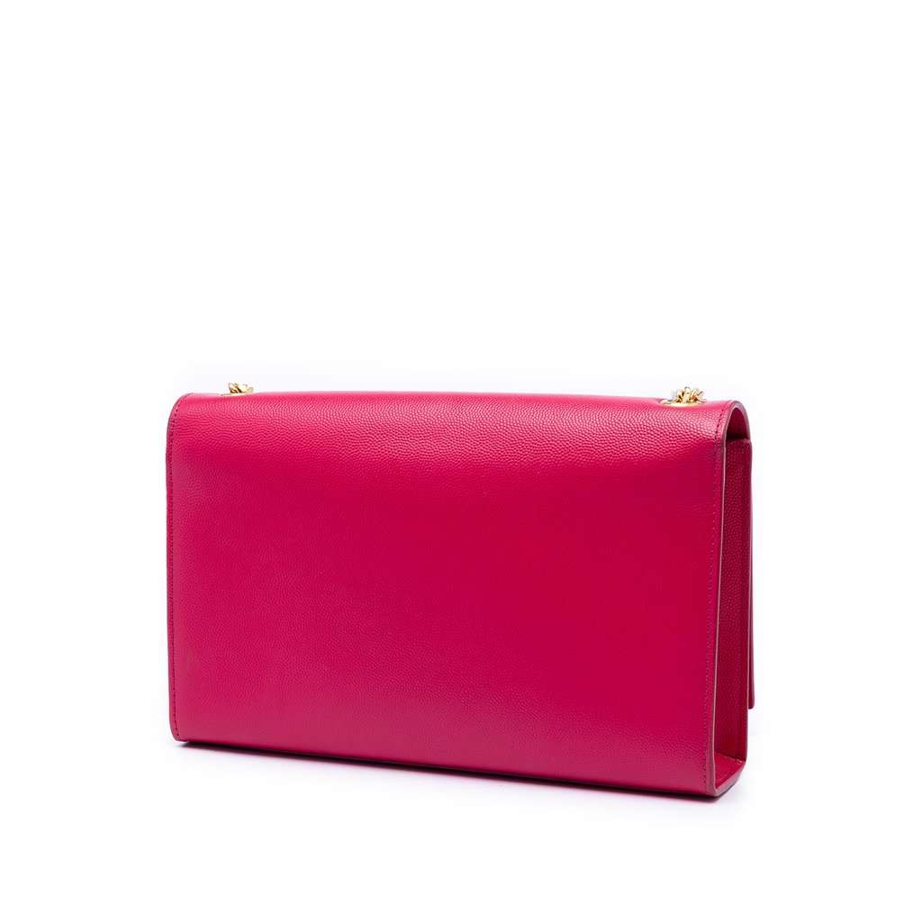 Saint Laurent Medium Grain De Poudre Monogram Kate Crossbody Pink Leather Very good - Back View