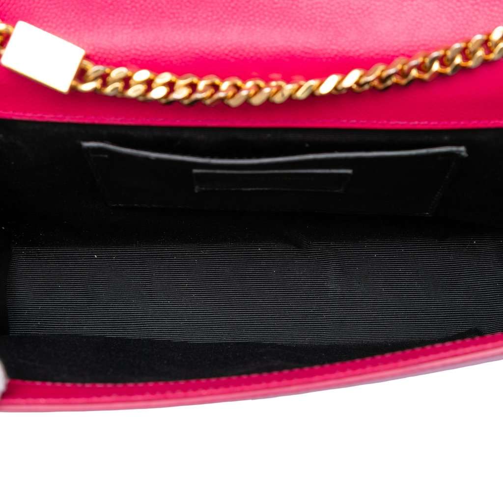 Saint Laurent Medium Grain De Poudre Monogram Kate Crossbody Pink Leather Very good - Model View