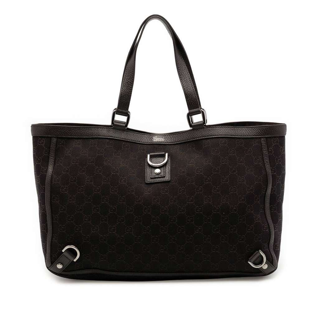Gucci GG Denim Abbey D Ring Tote Brown Very good condition - Front View