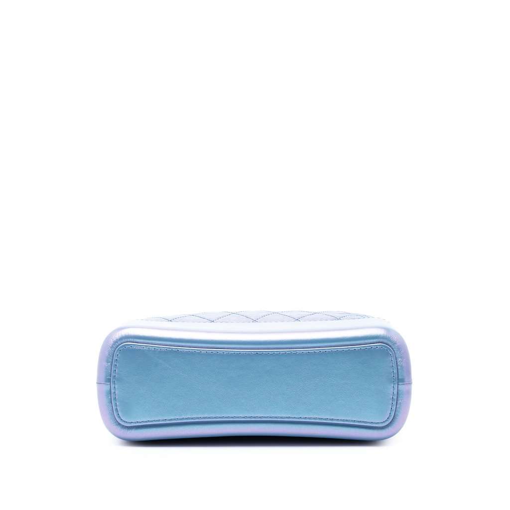 Chanel Medium Quilted Iridescent Lambskin and Calfskin Gabrielle Hobo Blue Leather Very good - Inside View