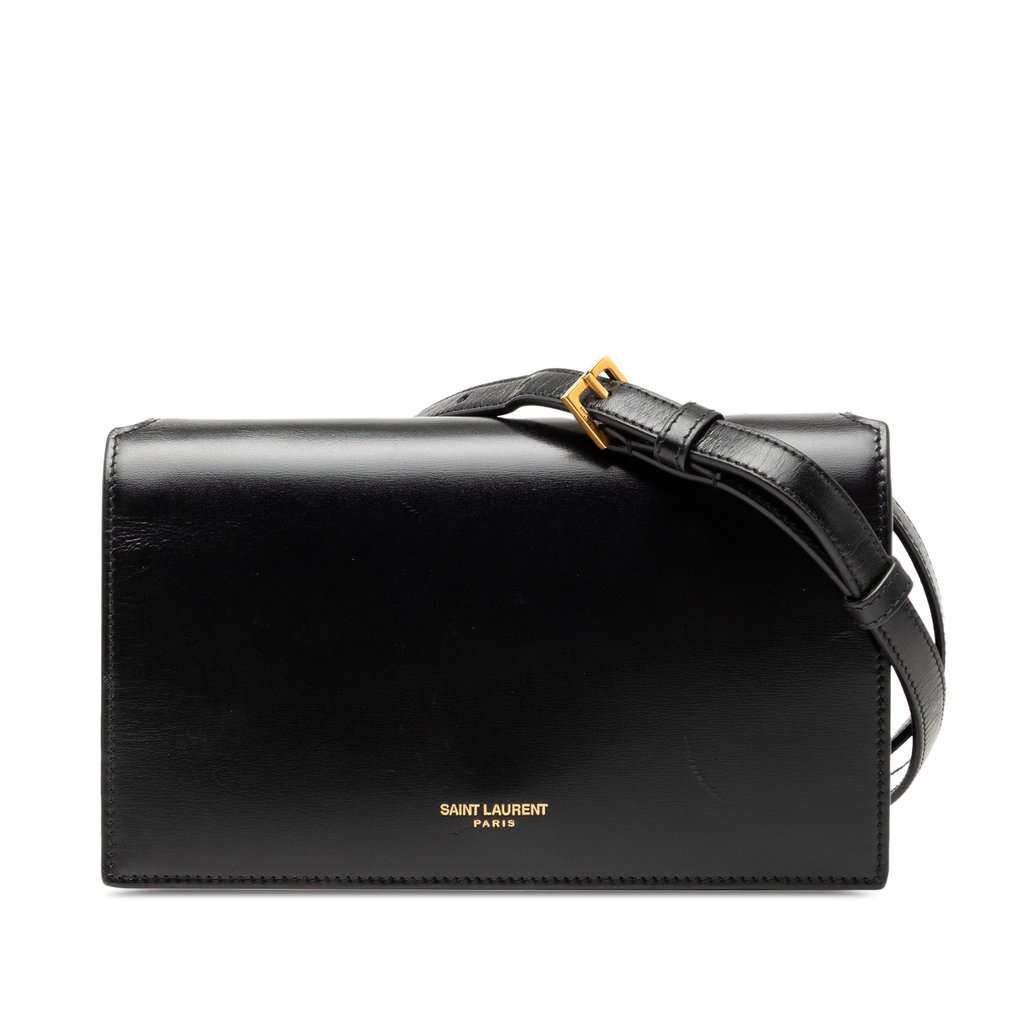 Saint Laurent Smooth Calfskin Crossbody Black Leather Very good condition - Front View