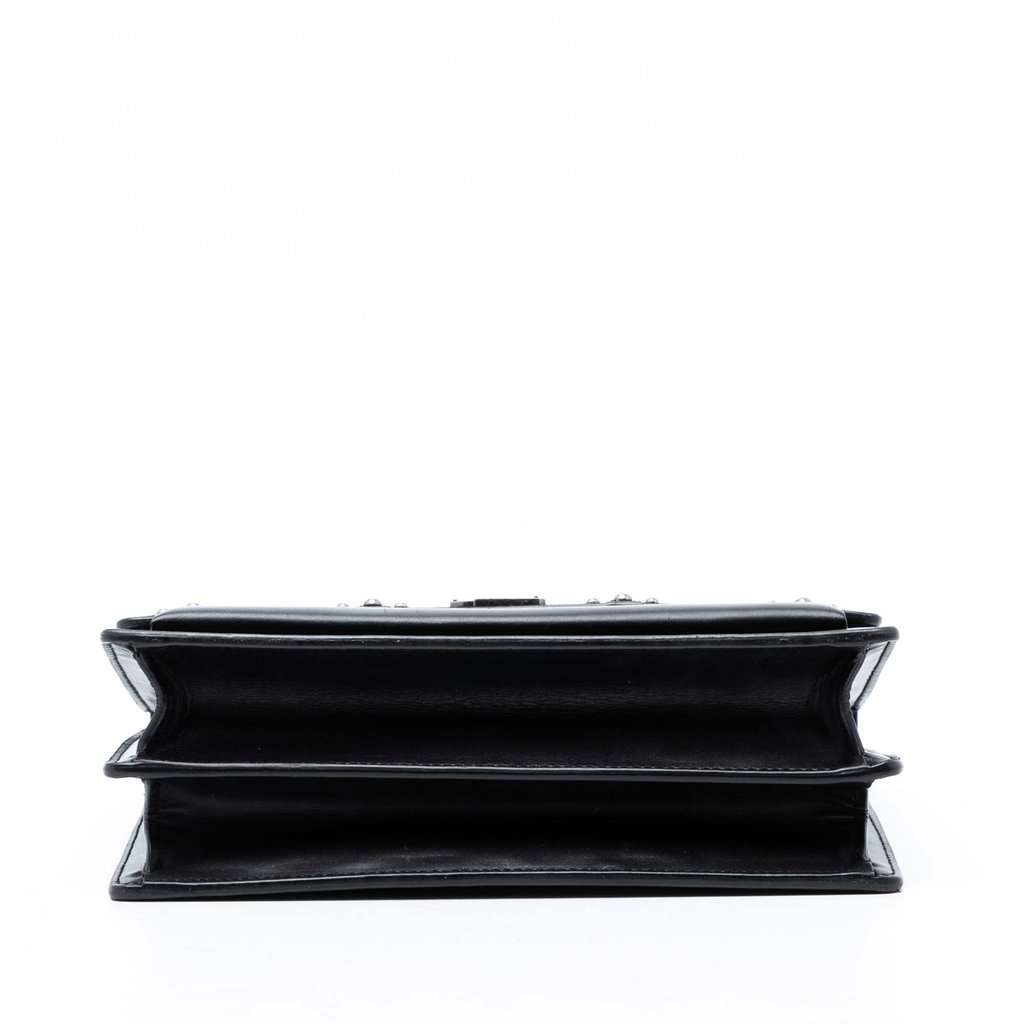 Saint Laurent Medium Studded Suede and Calfskin Monogram Sunset Crossbody Black Leather Very good condition - Inside View