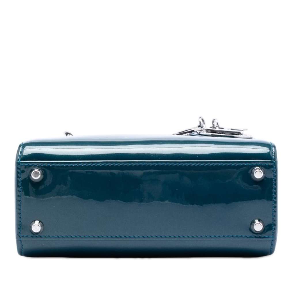 Dior Mini Patent Lady Dior Blue Leather Very good condition - Inside View
