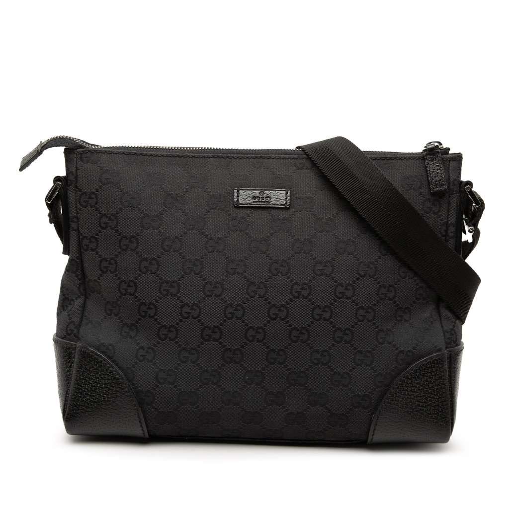 Gucci GG Canvas Crossbody Black Very good condition - Front View