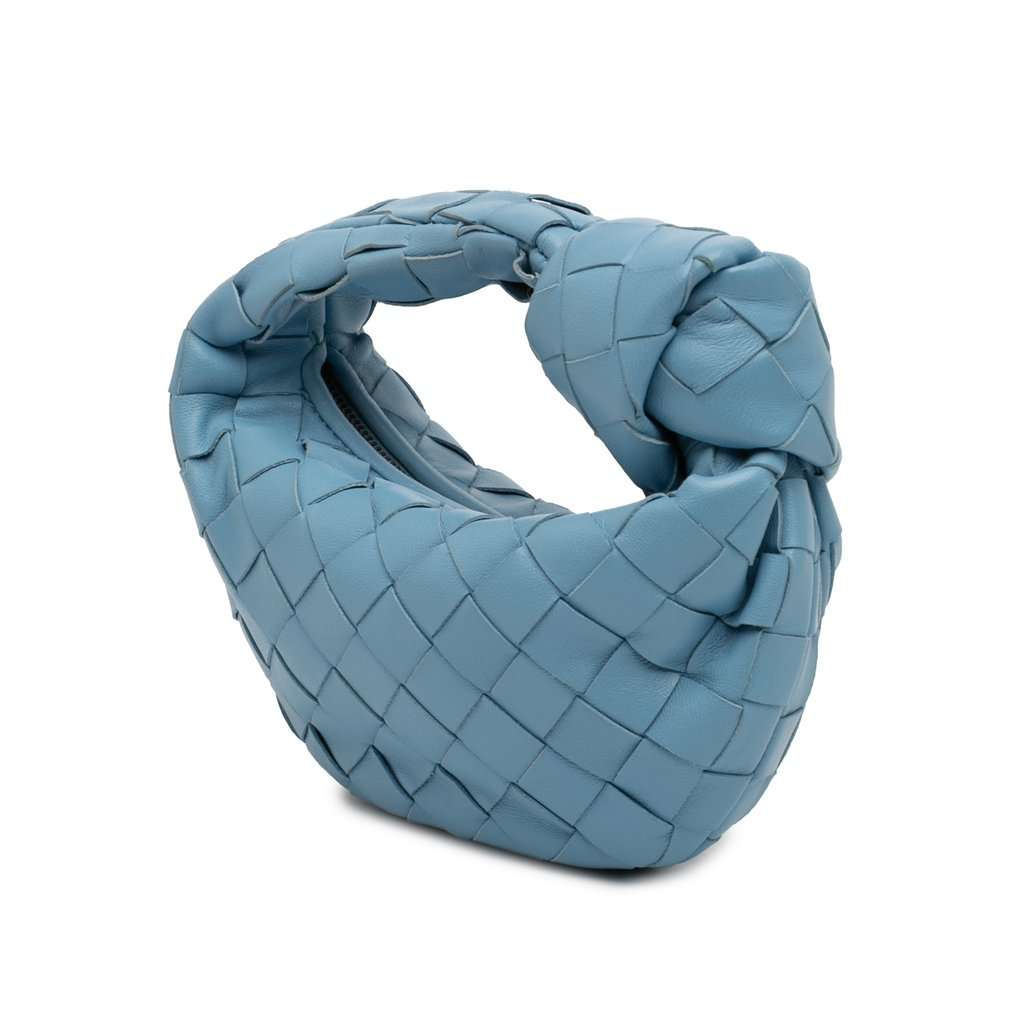 Bottega Veneta Candy Nappa Intrecciato Jodie Blue Leather Very good - Back View