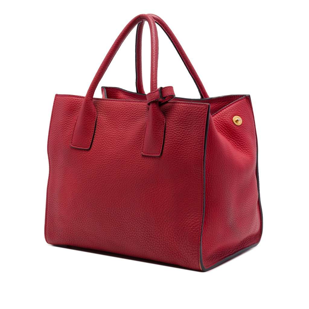 Prada Vitello Daino Open Convertible Tote Red Leather Very good - Back View