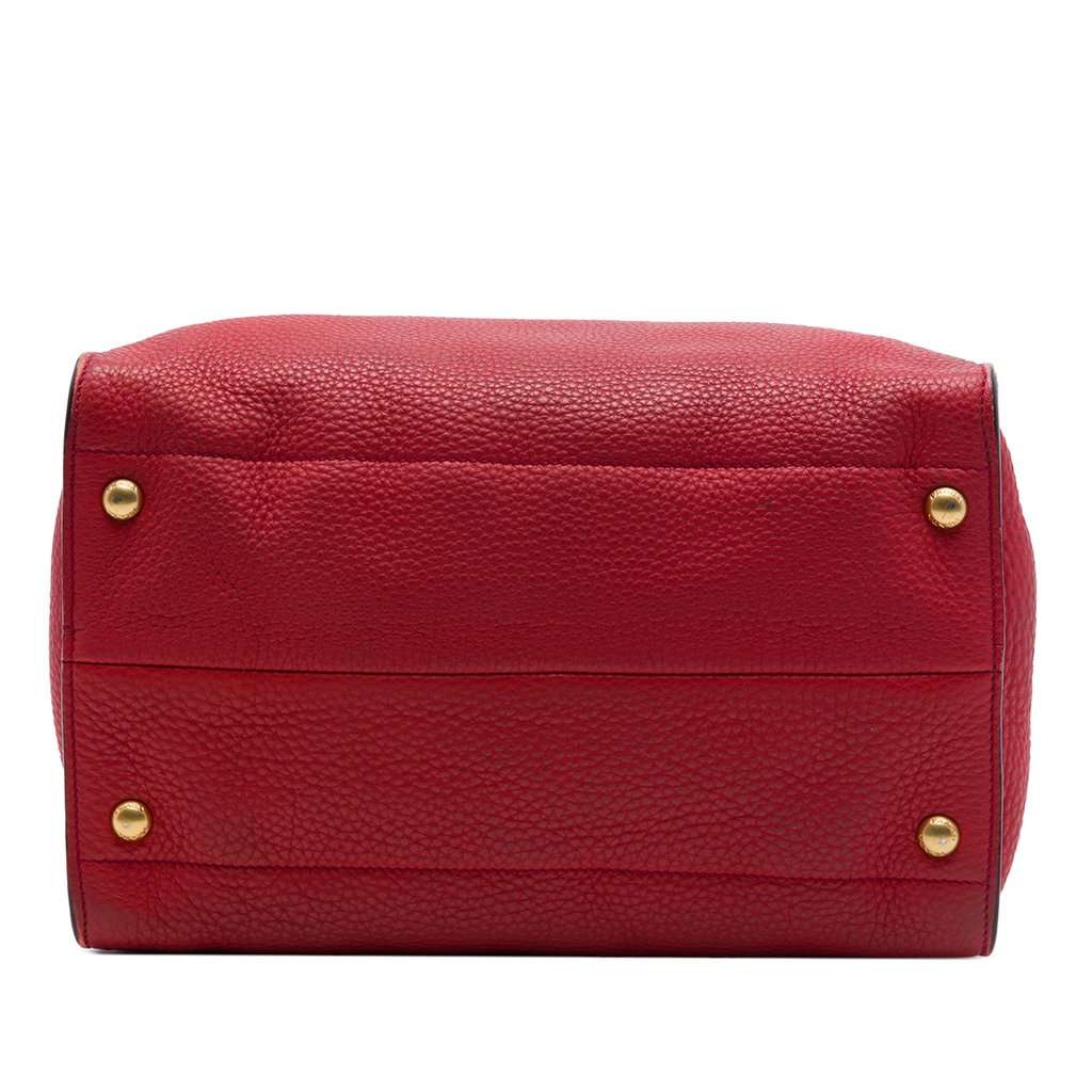 Prada Vitello Daino Open Convertible Tote Red Leather Very good - Inside View