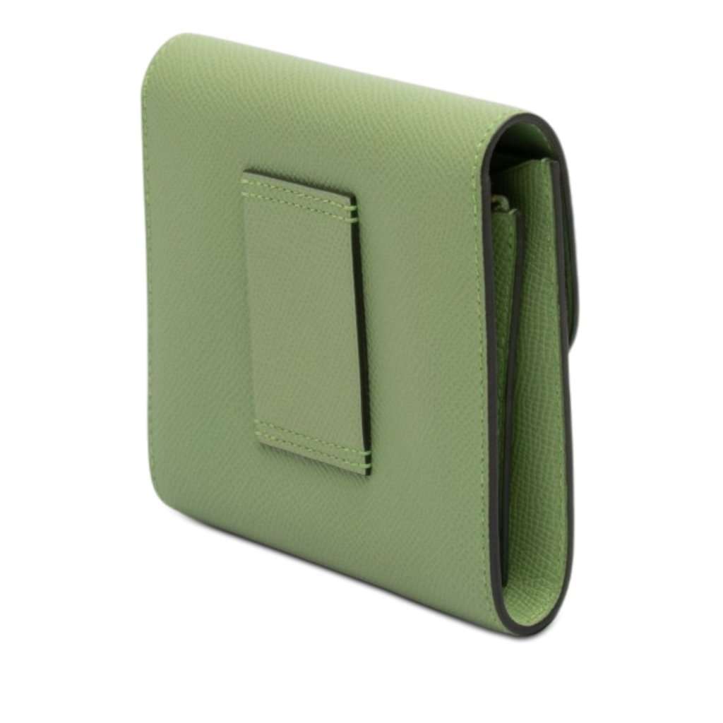 Hermès Epsom Constance Slim Wallet Green Leather Very good condition - Back View