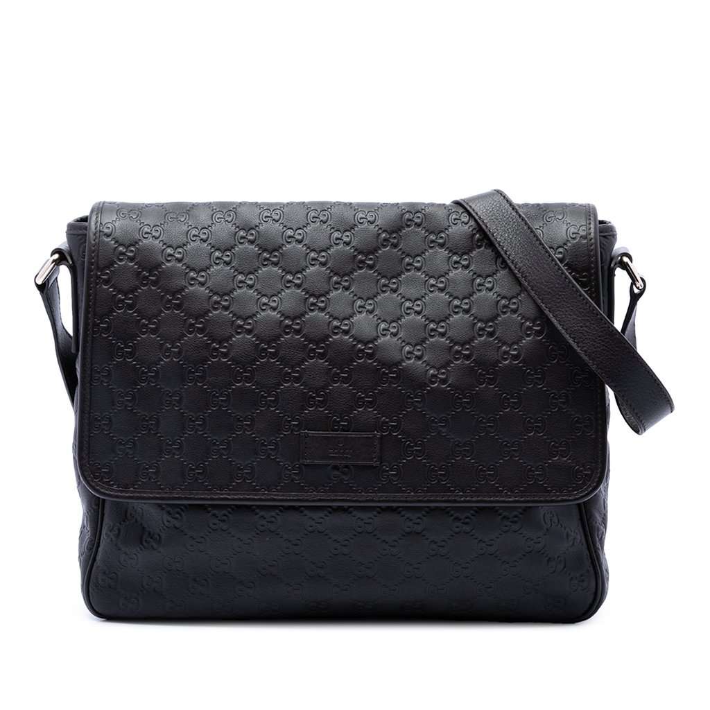Gucci Guccissima Messenger Bag Brown Leather Very good condition - Front View