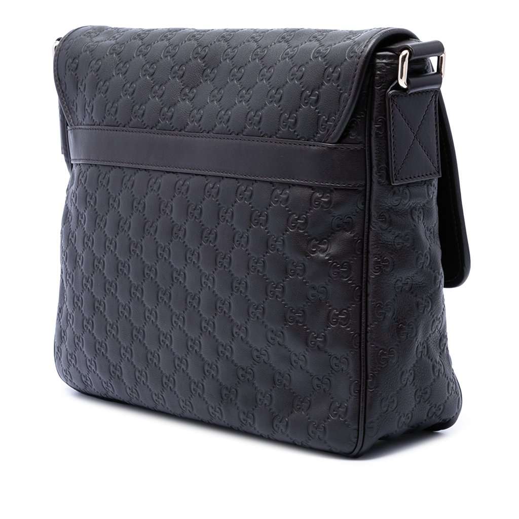Gucci Guccissima Messenger Bag Brown Leather Very good condition - Back View