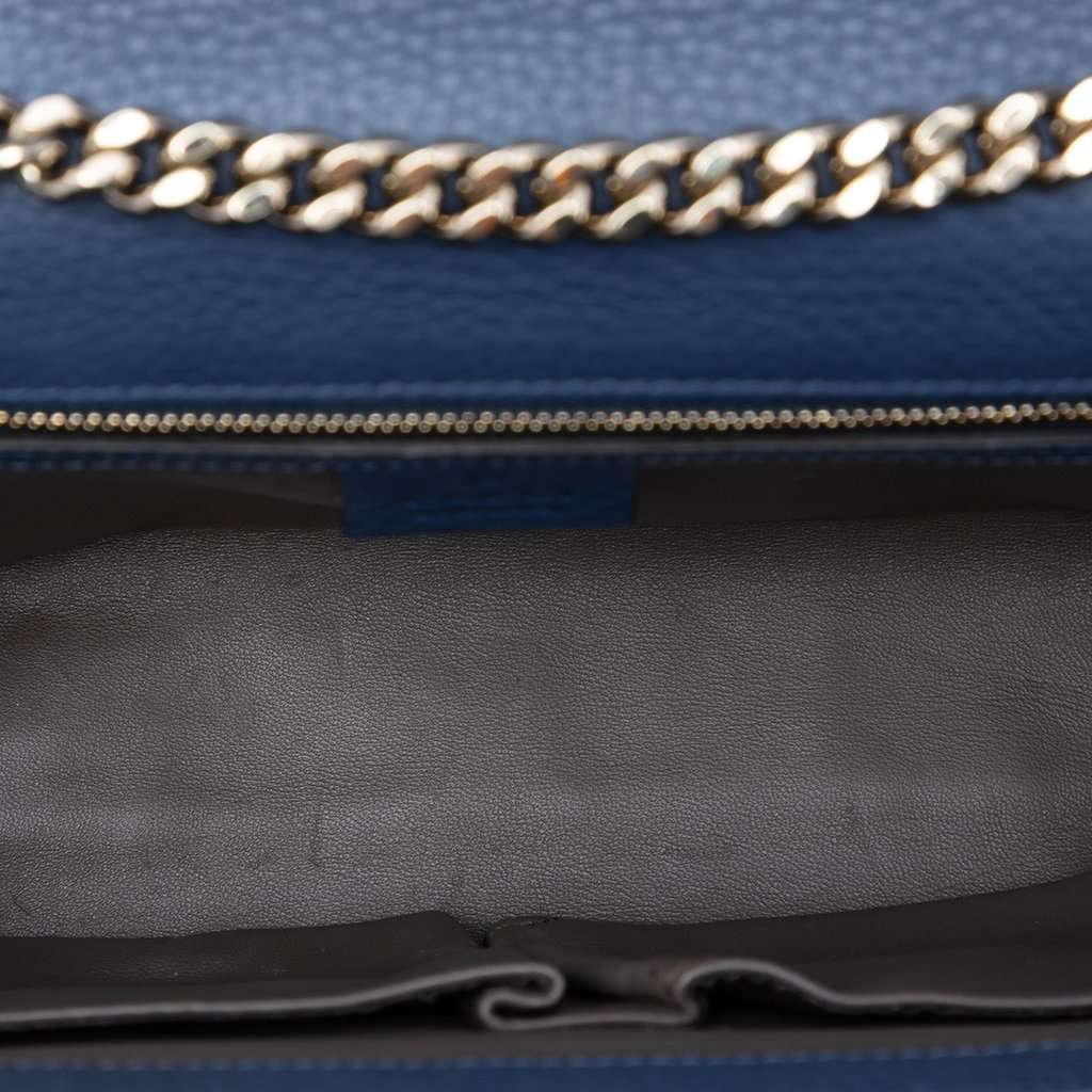 Gucci Medium Leather Miss Bamboo Crossbody Blue Leather Very good condition - Model View
