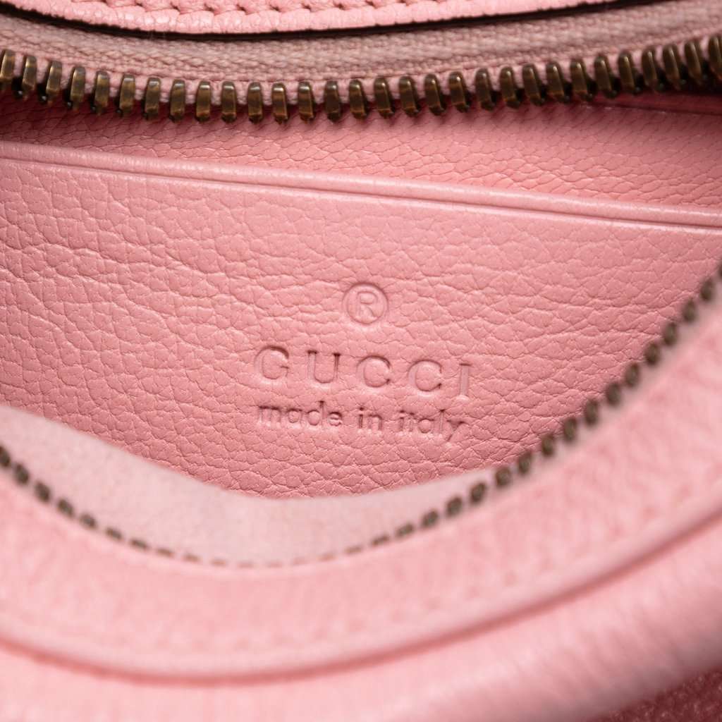 Gucci Small Calfskin Aphrodite Satchel Pink Leather Very good condition - Box View
