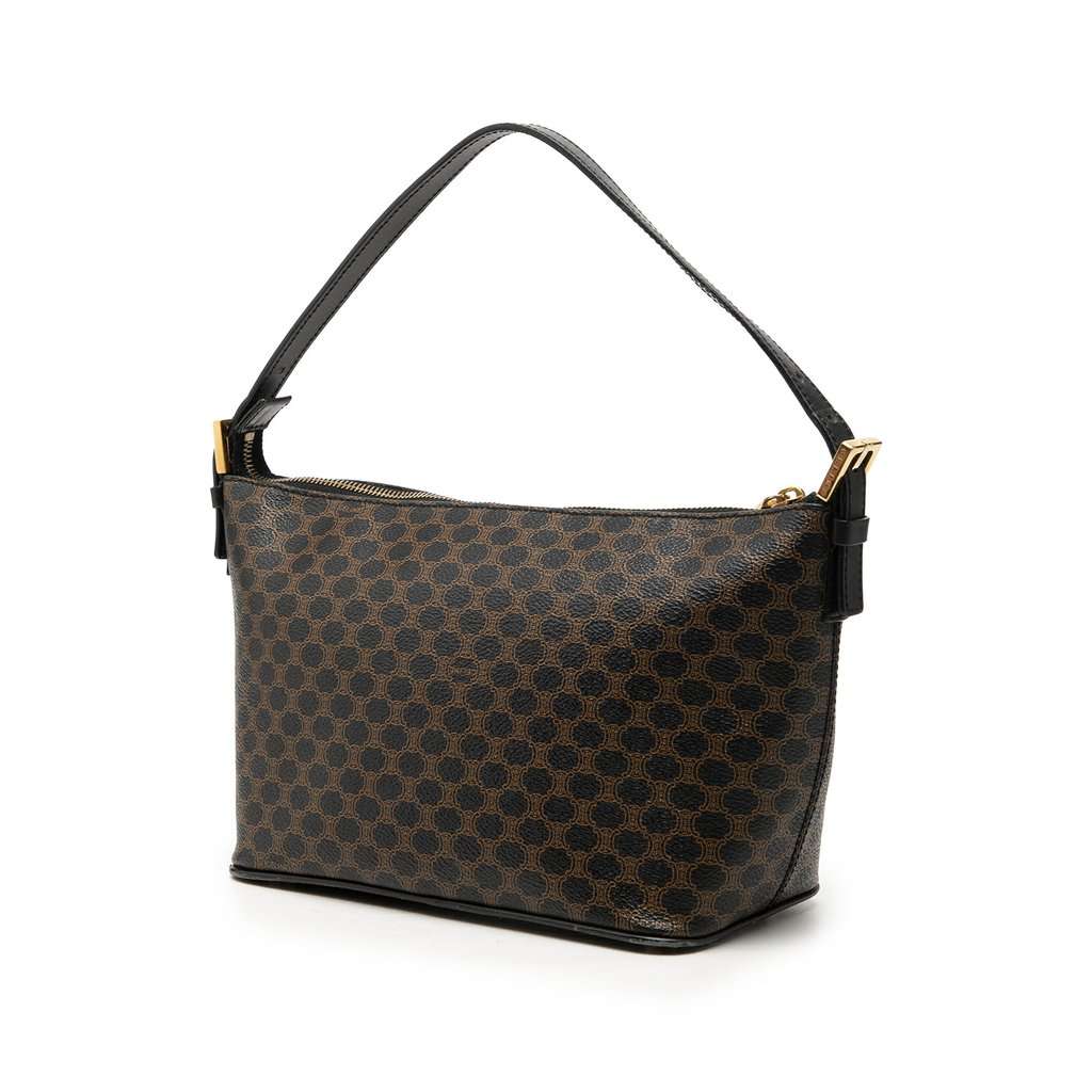 Celine Macadam Coated Canvas Handbag Brown Very good - Back View