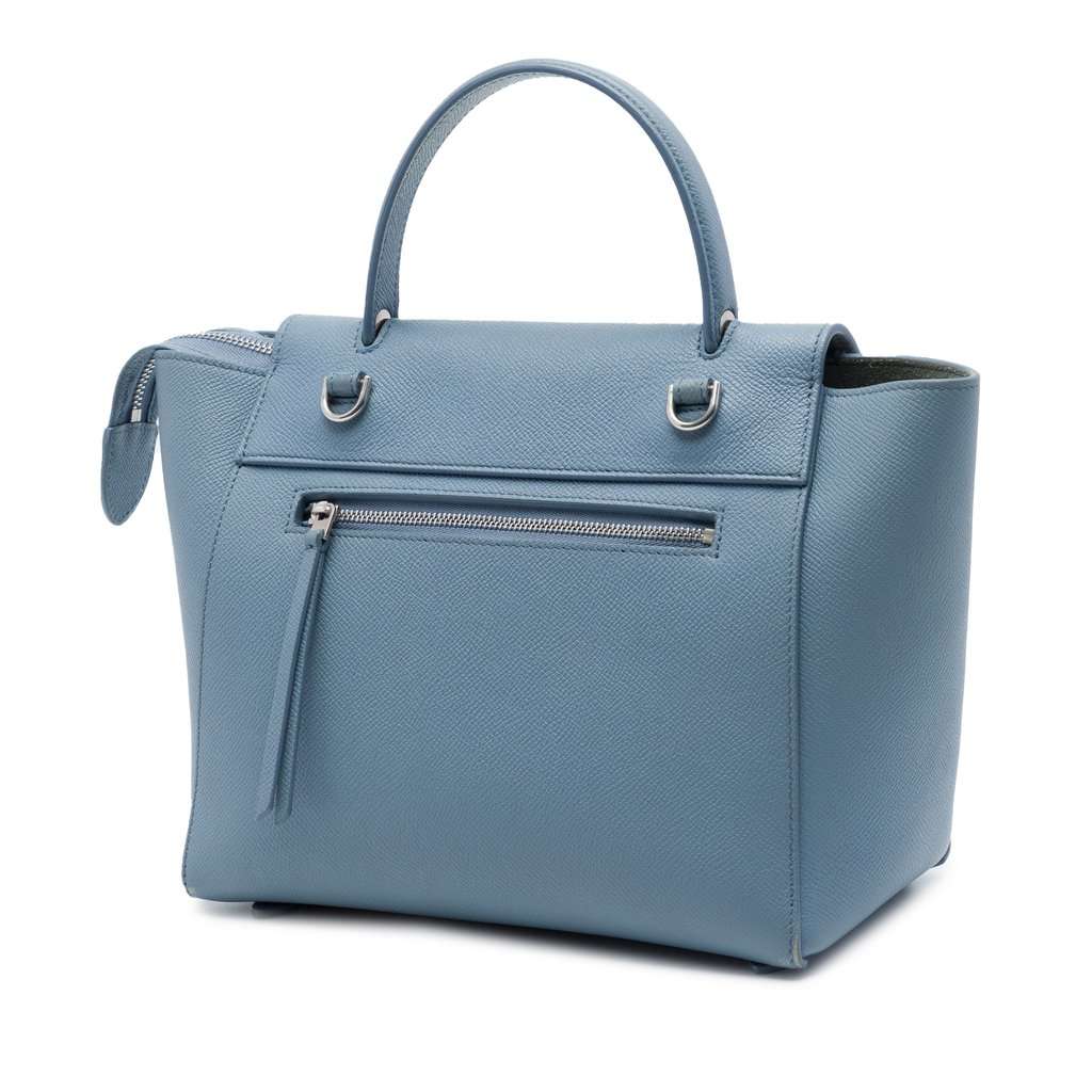 Celine Micro Grained Calfskin Belt Bag Blue Leather Very good - Back View