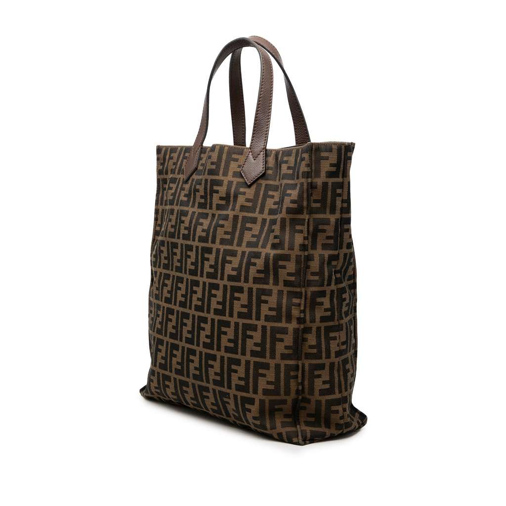 Fendi Zucca Canvas Vertical Shopping Tote Brown Very good - Back View