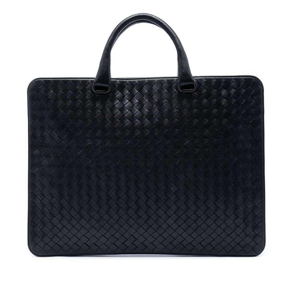 Bottega Veneta Nappa Intrecciato Club Briefcase Black Leather Very good condition - Front View