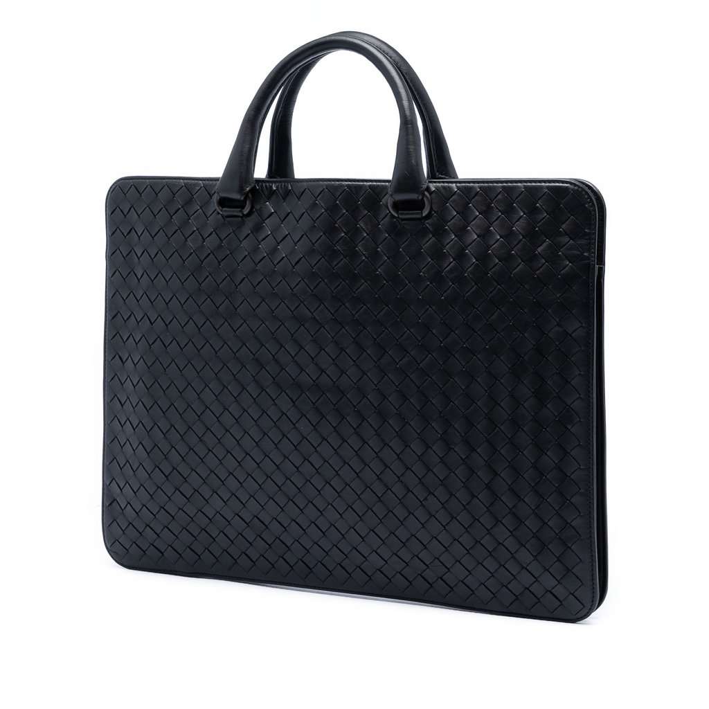 Bottega Veneta Nappa Intrecciato Club Briefcase Black Leather Very good condition - Back View