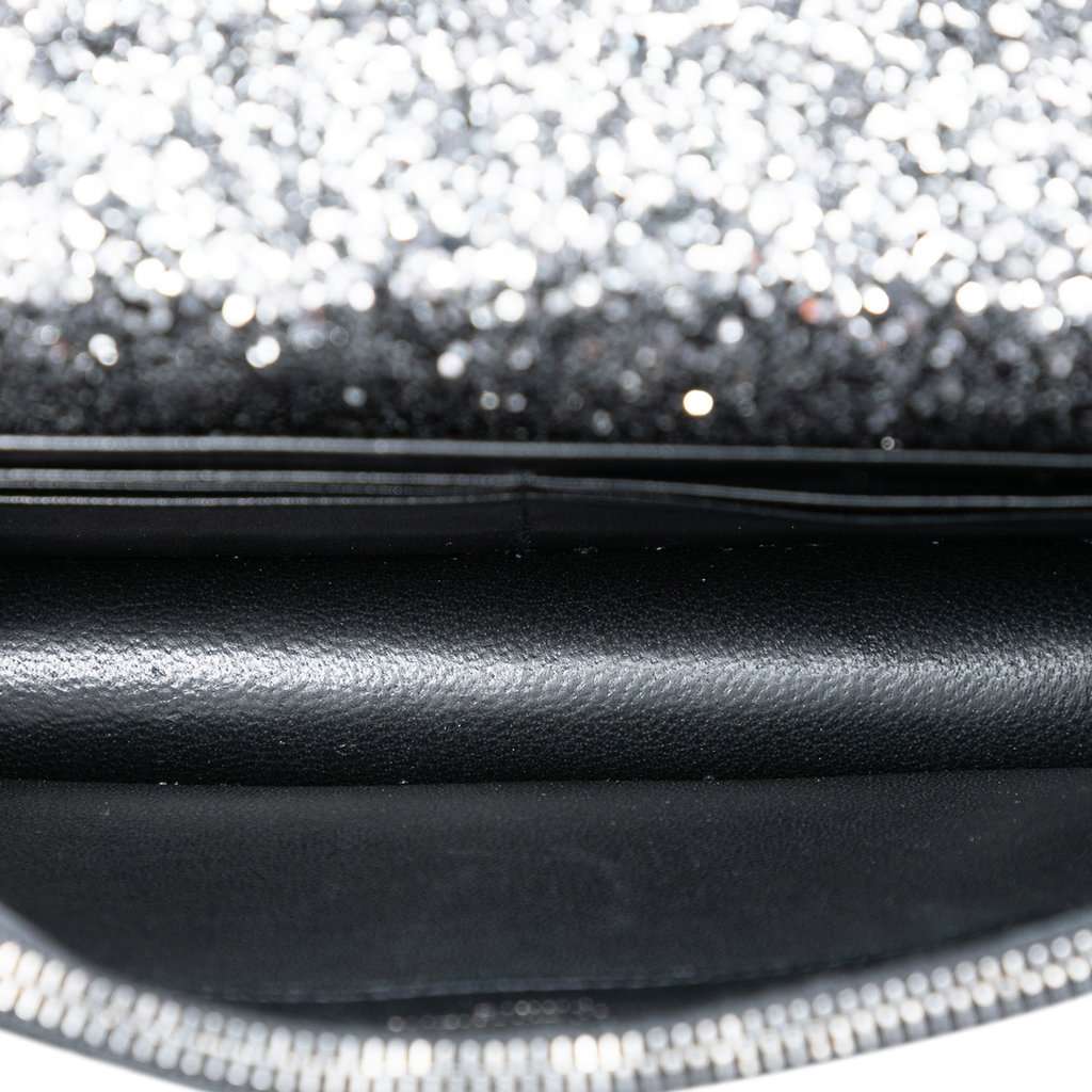 Saint Laurent Metallic Glitter Monogram Kate Tassel Chain Wallet Black Leather Very good condition - Model View