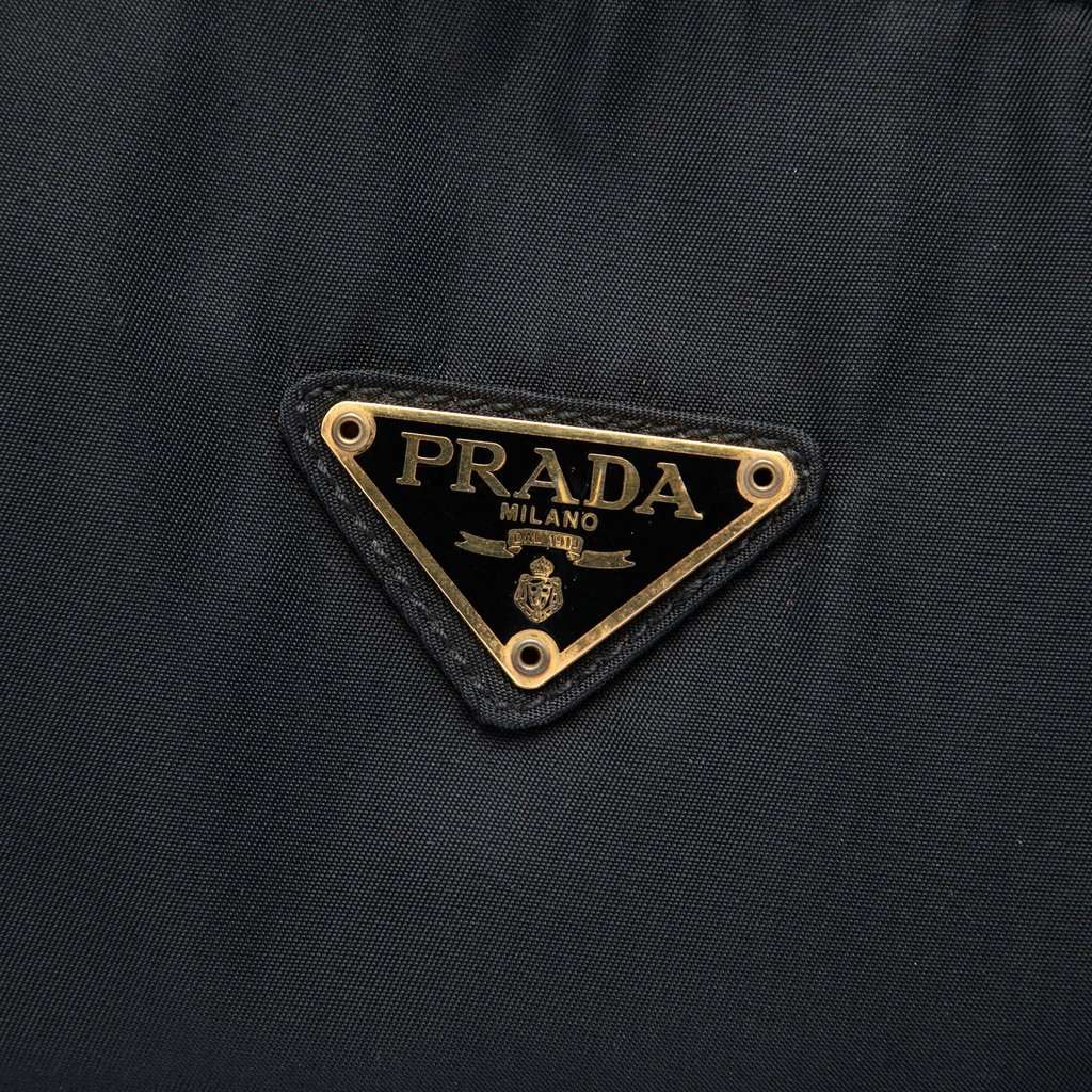 Prada Tessuto Metal Handle Bag Black Very good - Box View
