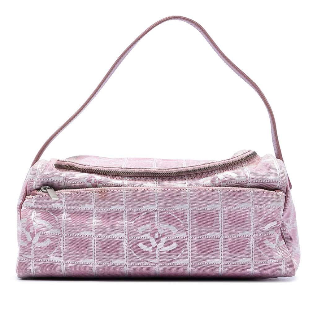 Chanel Large New Travel Line Nylon Vanity Bag Pink Very good condition - Front View
