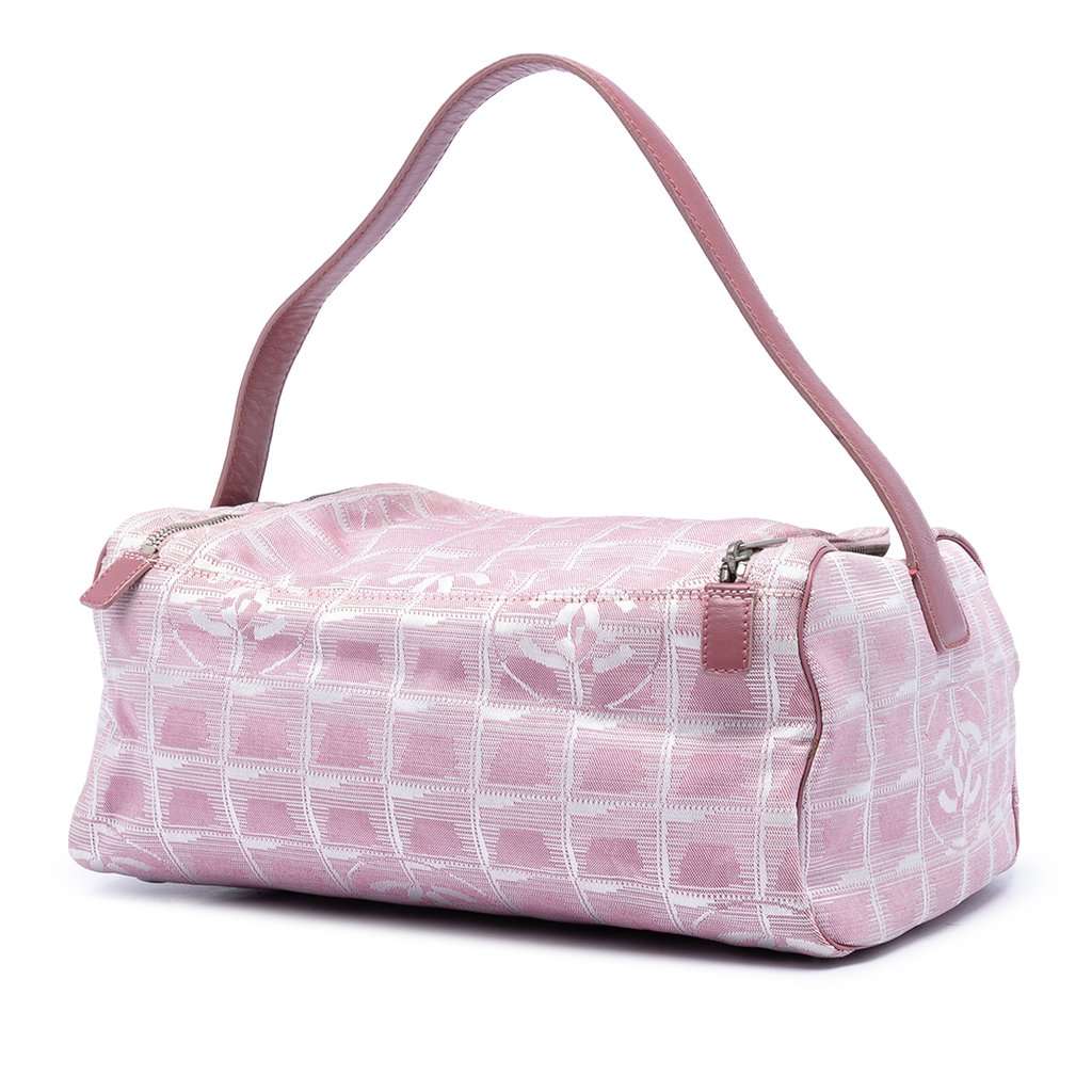 Chanel Large New Travel Line Nylon Vanity Bag Pink Very good condition - Back View
