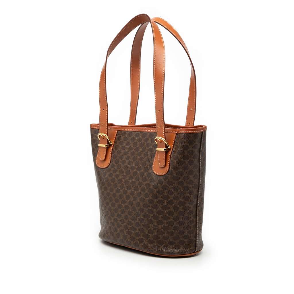 Celine Macadam Coated Canvas Tote Brown Very good condition - Back View