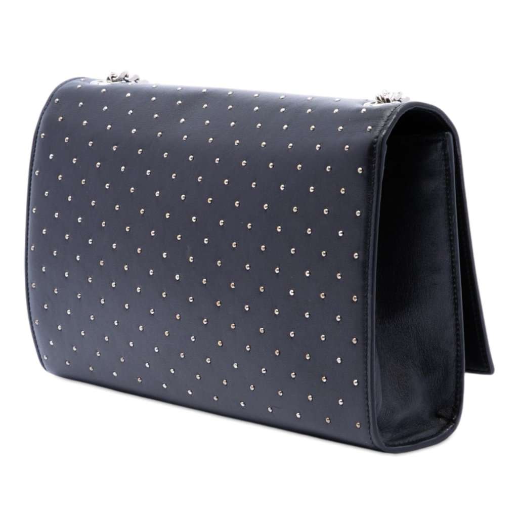 Saint Laurent Medium Studded Calfskin Monogram Kate Crossbody Black Leather Very good - Back View