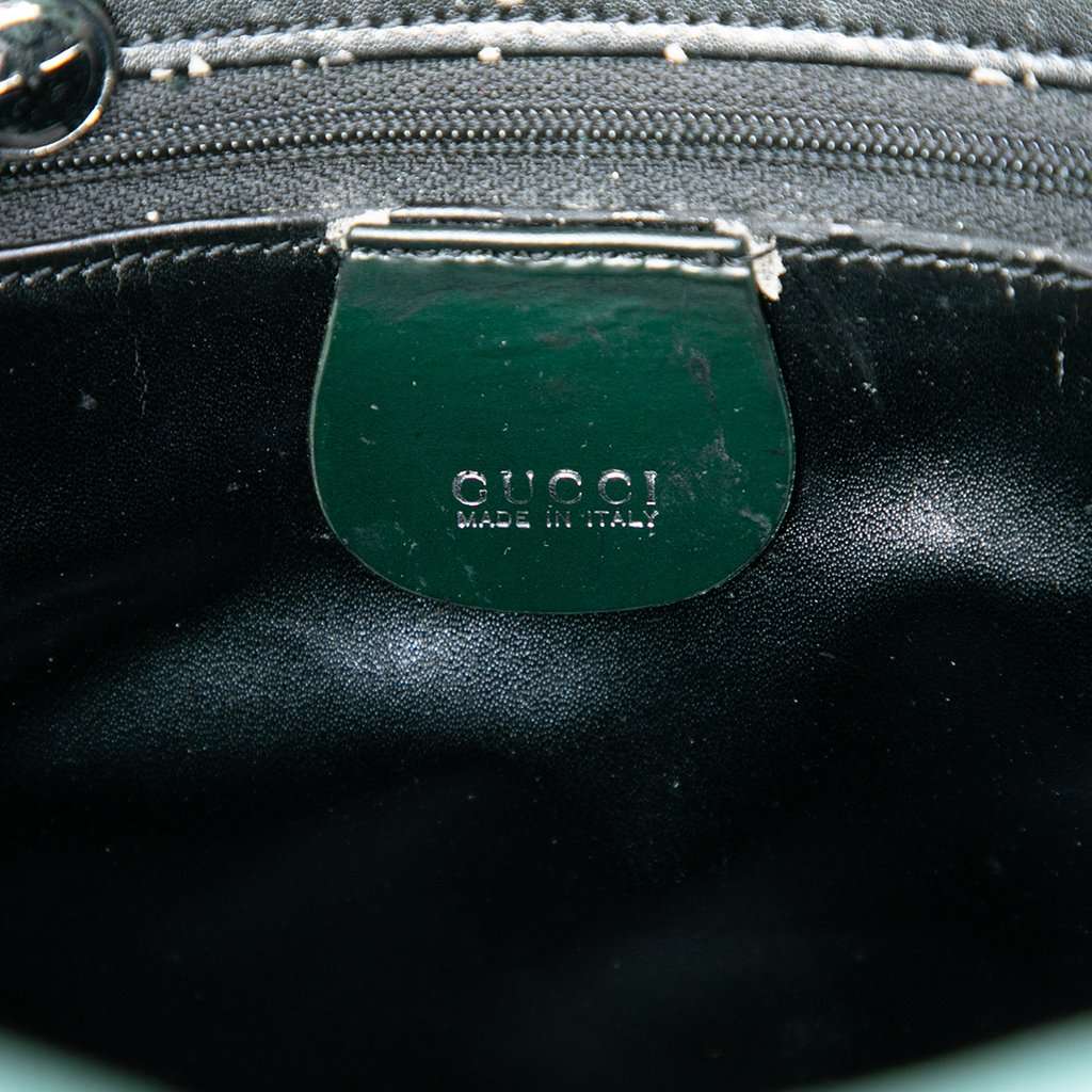 Gucci Calfskin Interlocking G Bucket Bag Green Leather Very good condition - Box View