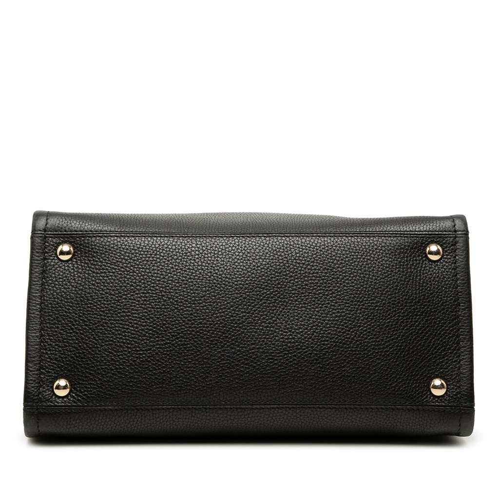 Ferragamo Grained Calfskin Meera Tote Black Leather Very good condition - Inside View