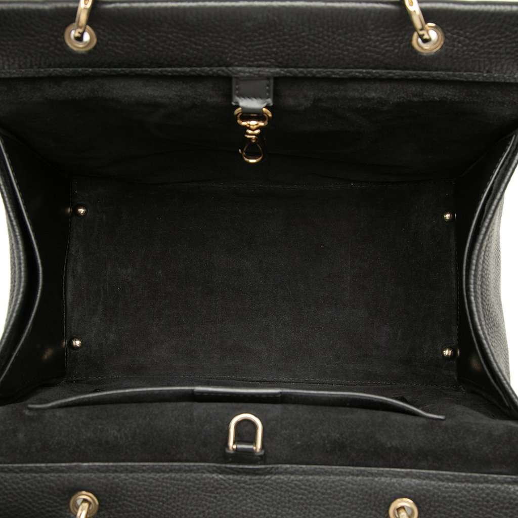 Ferragamo Grained Calfskin Meera Tote Black Leather Very good condition - Model View