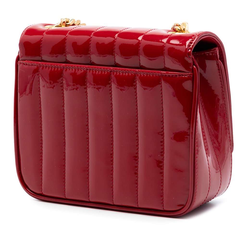 Saint Laurent Small Patent Monogram Vicky Chain Bag Red Leather Very good condition - Back View
