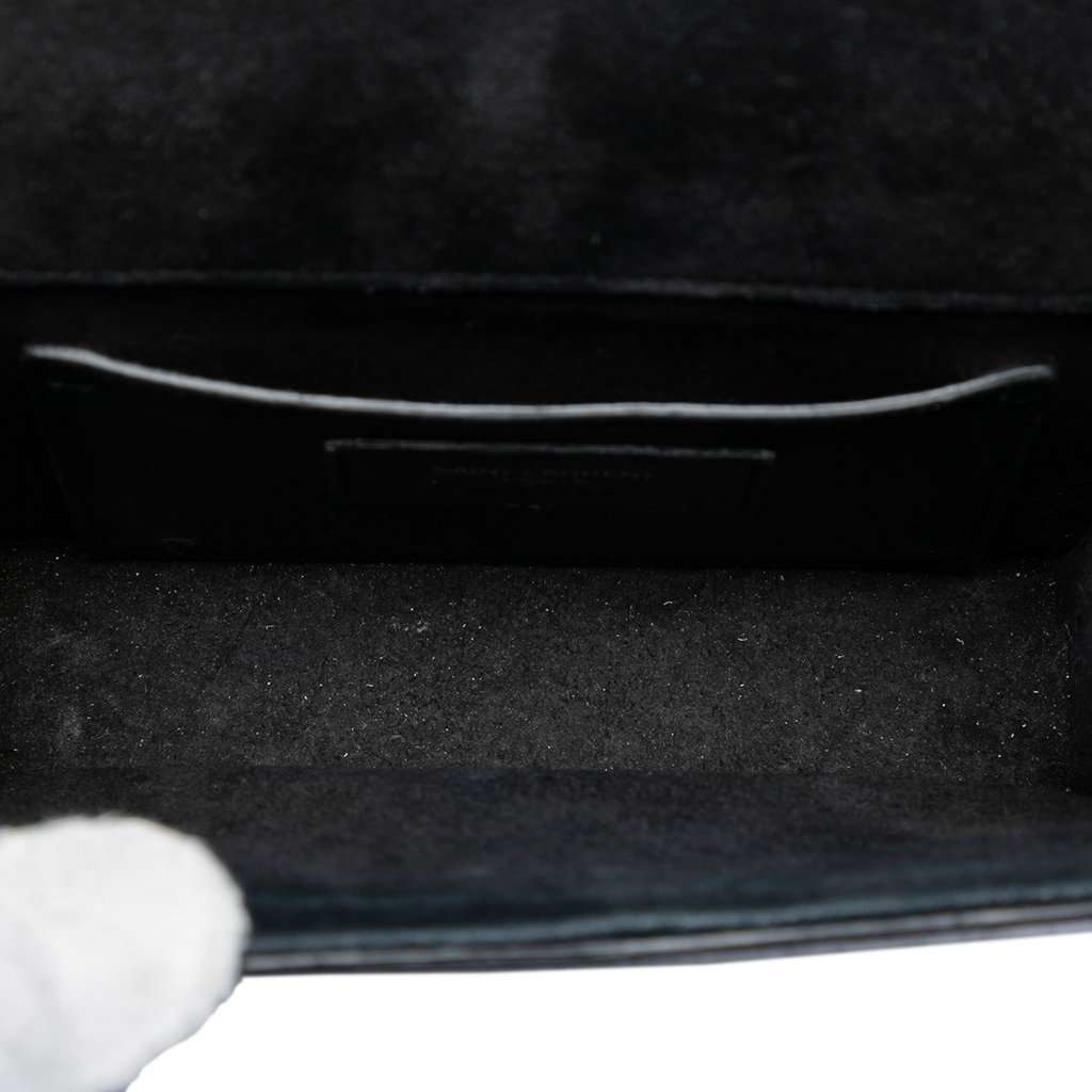 Saint Laurent Small Croc Embossed Leather Monogram Kate Tassel Crossbody Black Leather Very good - Model View
