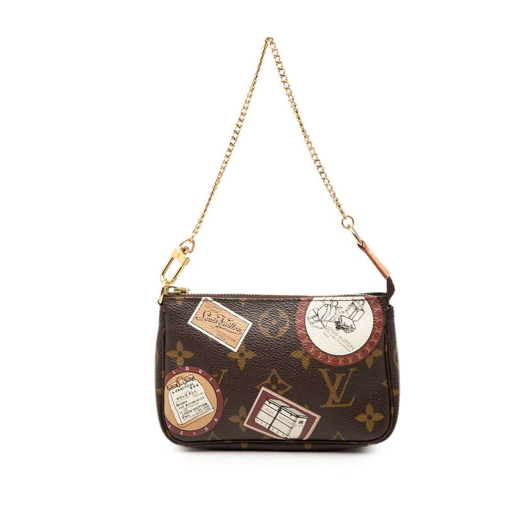 Louis Vuitton Monogram Patch Mini Pochette Accessoires Brown Very good - Front View