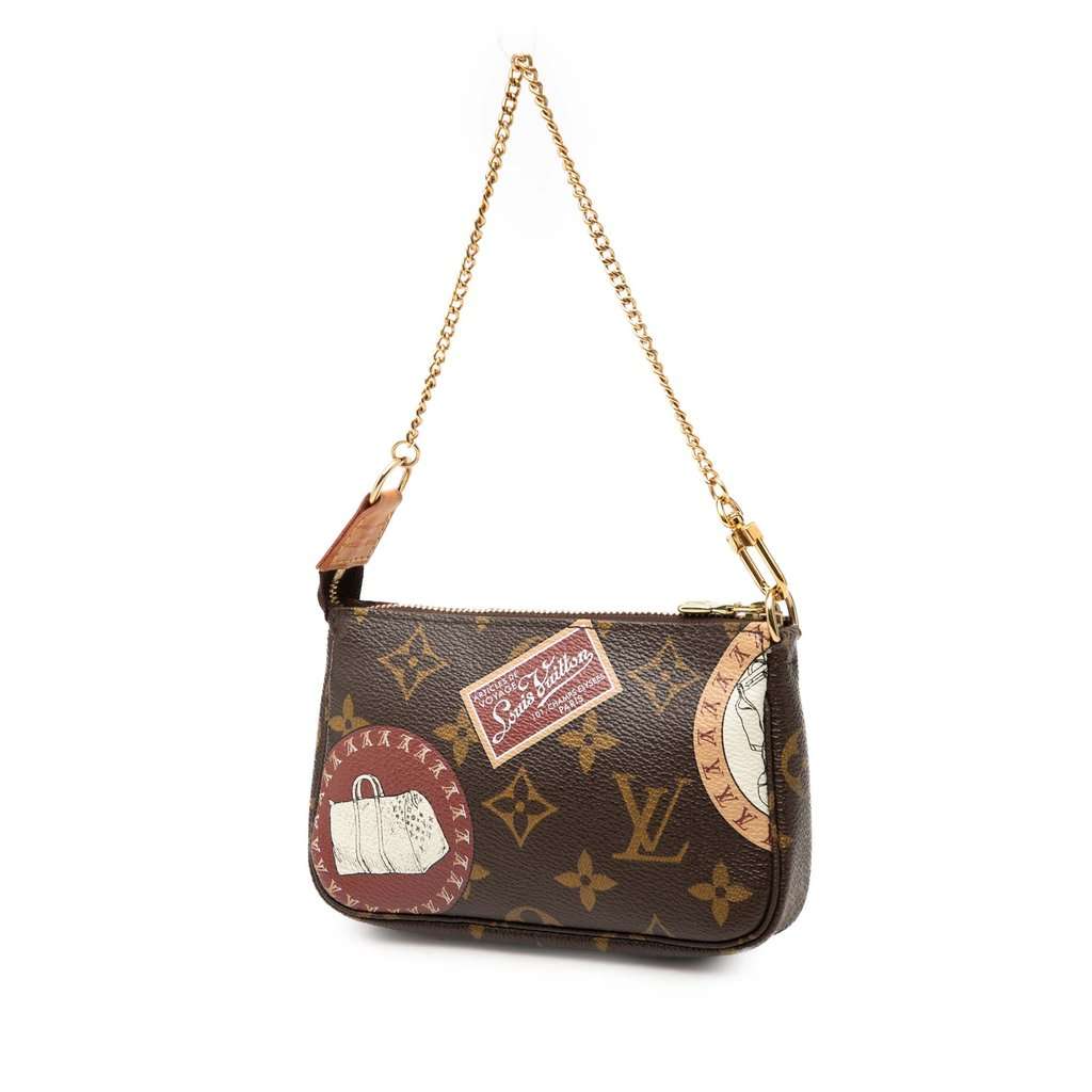 Louis Vuitton Monogram Patch Mini Pochette Accessoires Brown Very good - Back View