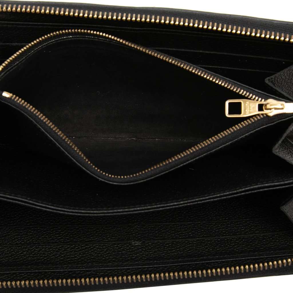 Louis Vuitton Monogram Empreinte Zippy Long Wallet Black Leather Very good condition - Model View