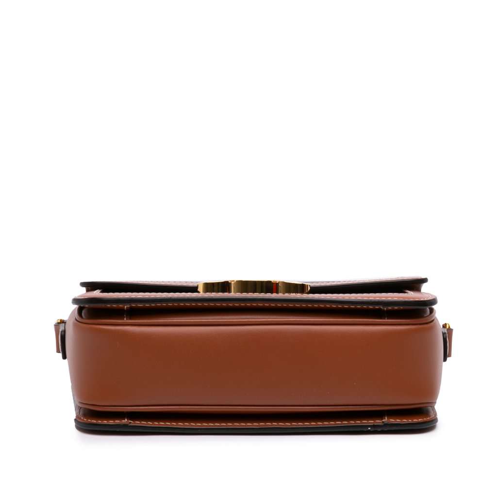 Celine Teen Triomphe Coated Canvas and Calfskin Triomphe Crossbody Brown Very good condition - Inside View