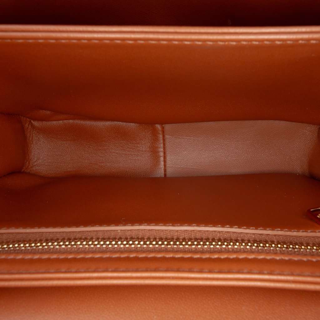 Celine Teen Triomphe Coated Canvas and Calfskin Triomphe Crossbody Brown Very good condition - Model View