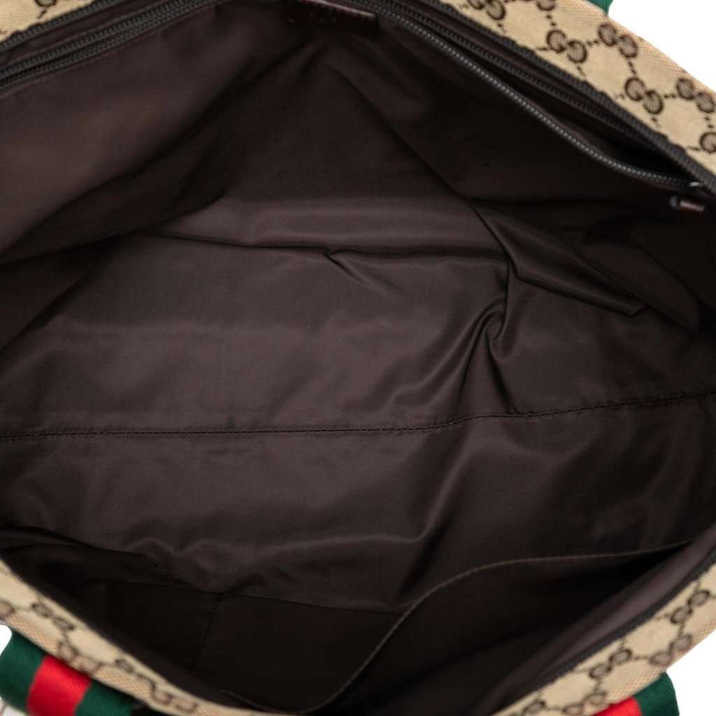 Gucci GG Canvas Web Tote Beige Very good condition - Model View