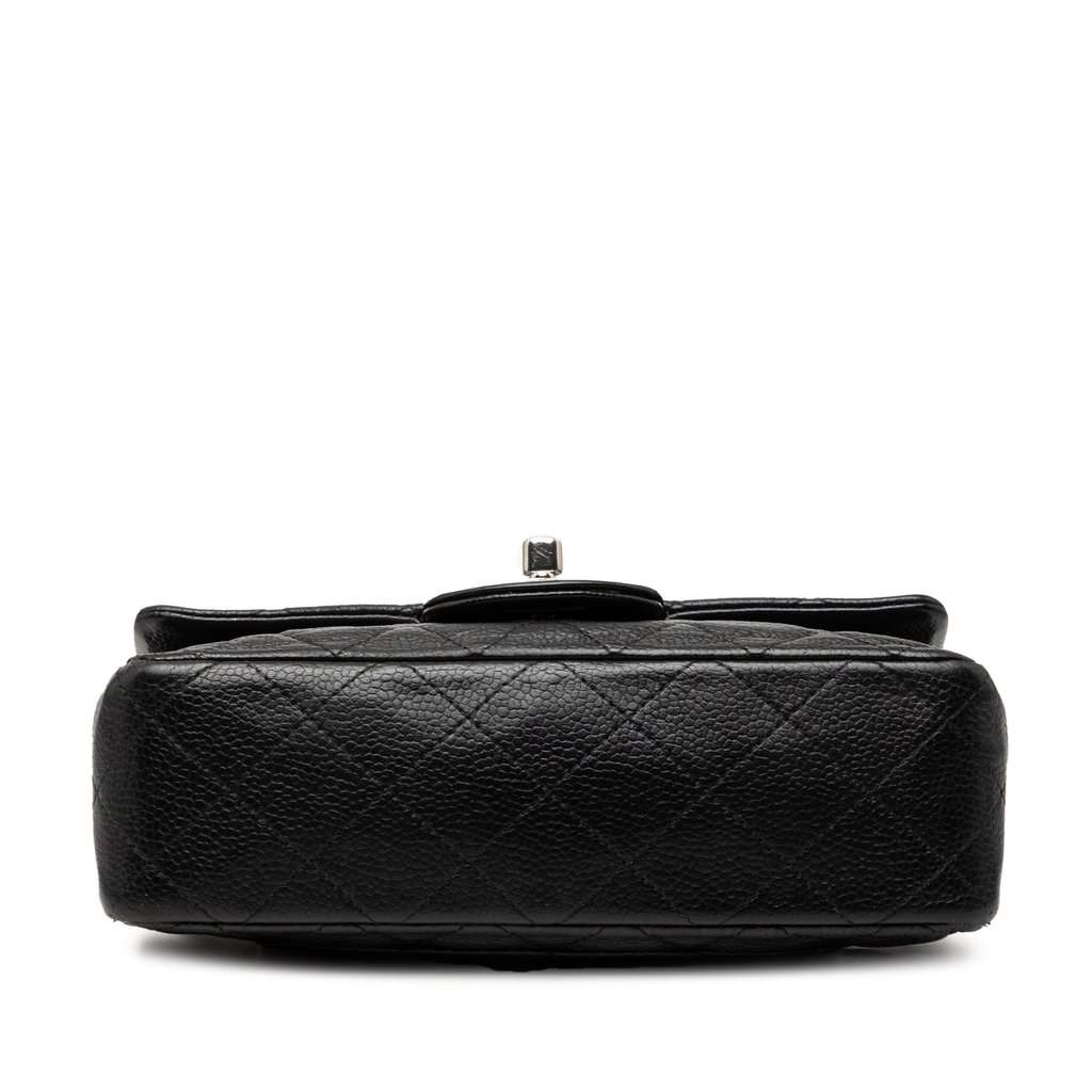 Chanel Mini Rectangular Classic Caviar Single Flap Black Leather Good condition - Inside View