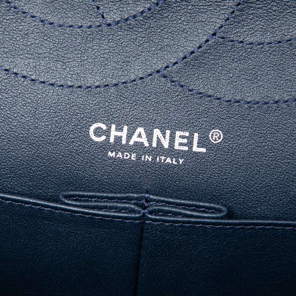 Chanel Quilted Patent Reissue 2.55 Double Flap 227 Blue Leather Very good condition - Box View