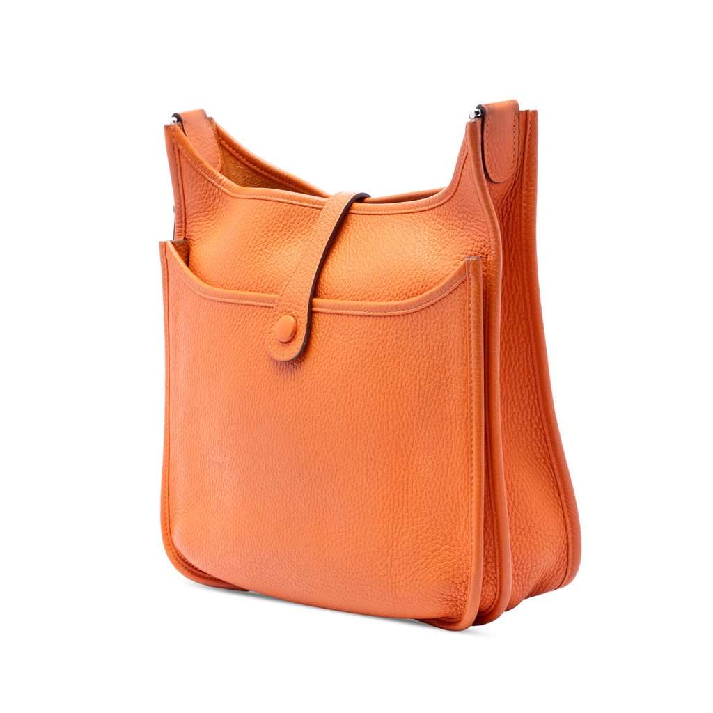 Hermès Clemence Evelyne III 29 Orange Leather Very good condition - Back View
