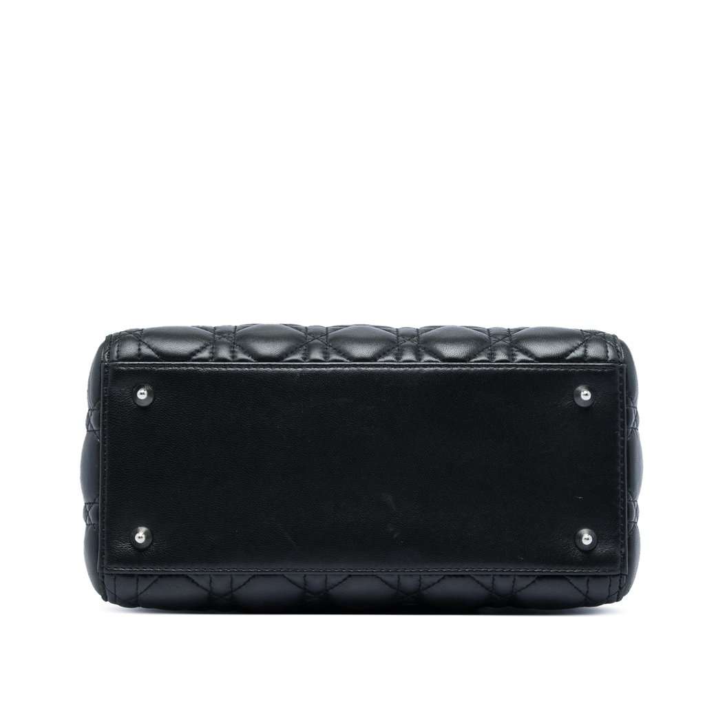 Dior Medium Lambskin Cannage Lady Dior Black Leather Good condition - Inside View